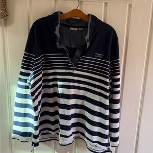 L.L. Bean women's Navy and White Striped Pullover